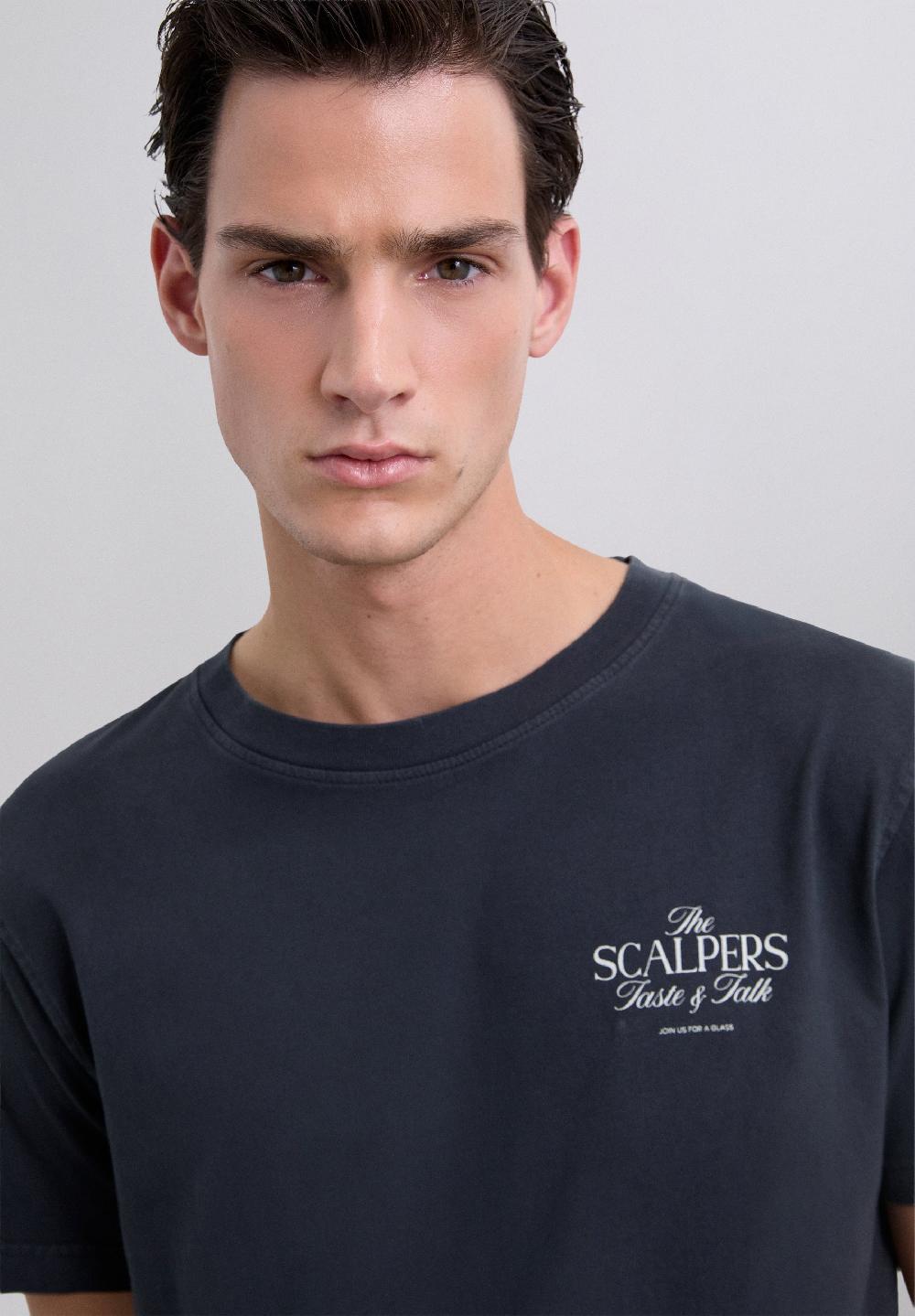 scalpers T-SHIRT WITH LOGO PRINT ANTHRACITE