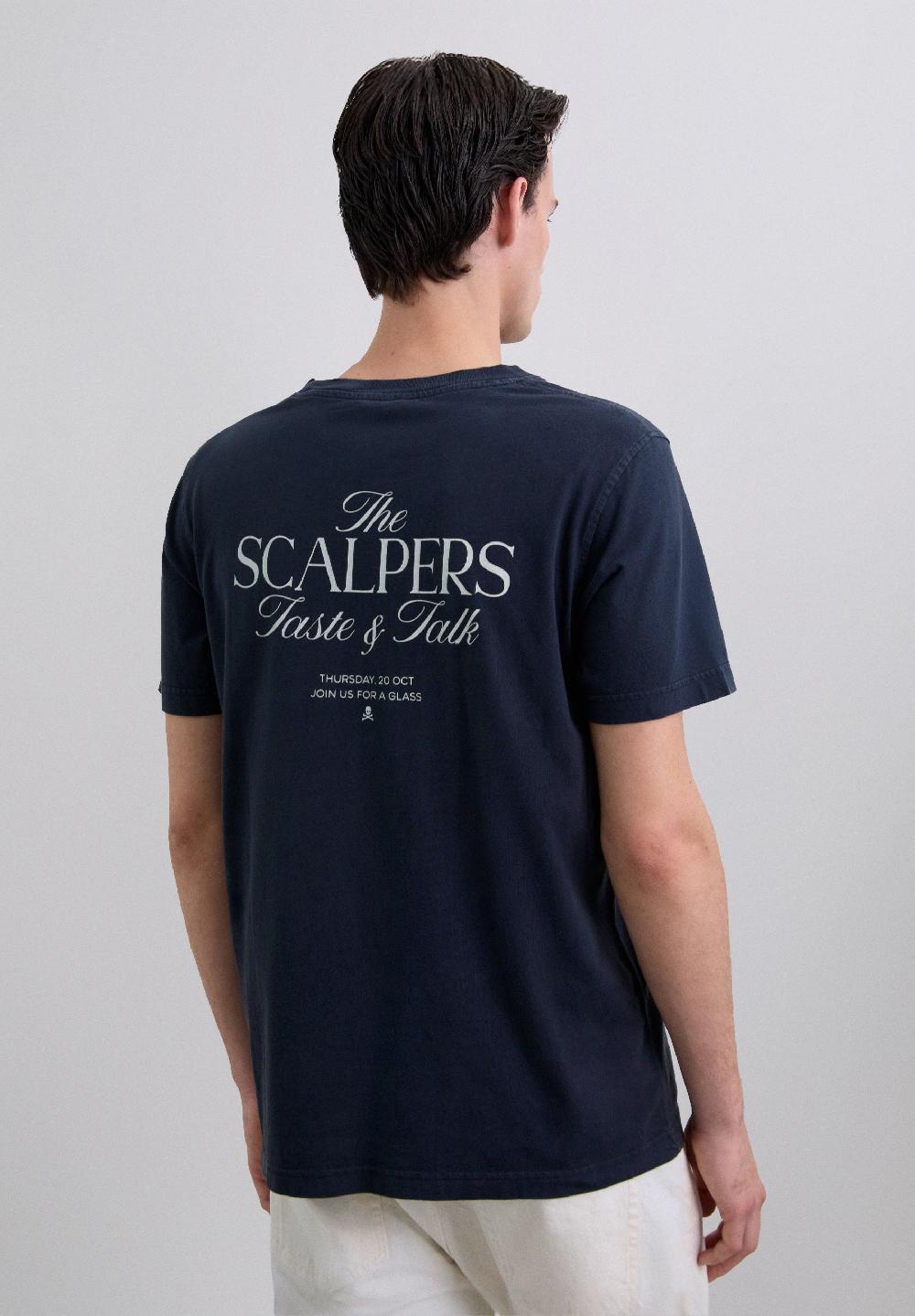 Scalpers T-SHIRT WITH LOGO PRINT DARK NAVY