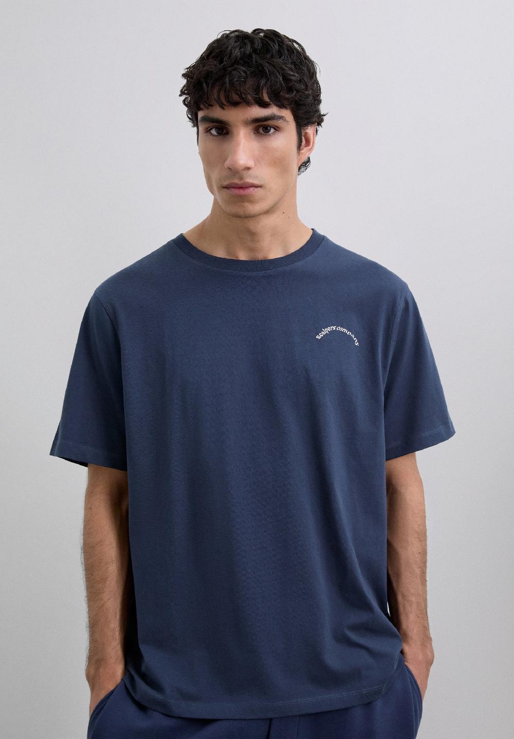 Scalpers T-SHIRT WITH LOGO PRINT NAVY