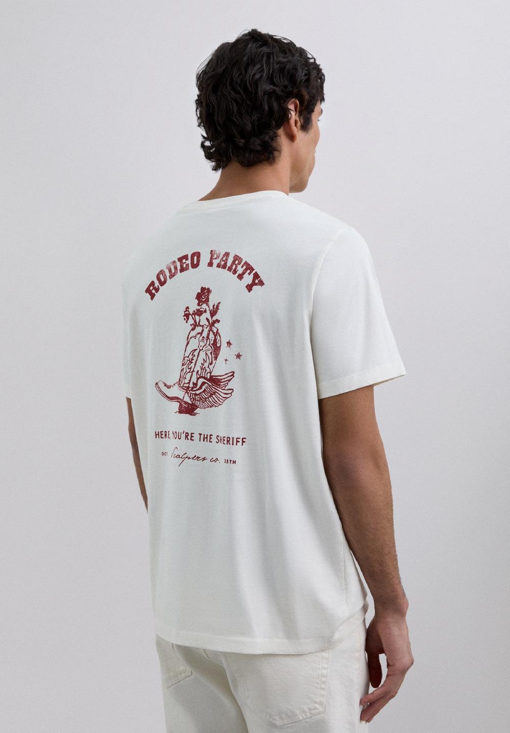 scalpers T-SHIRT WITH LOGO PRINT OFF WHITE