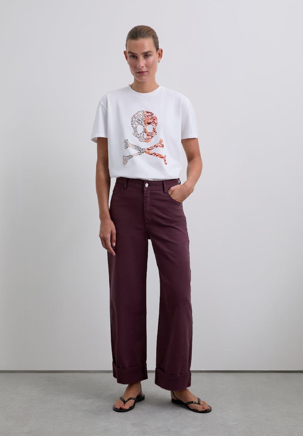 Scalpers T-SHIRT WITH SKULL PRINT LOGO WHITE