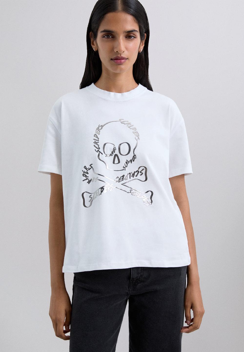 Scalpers T-SHIRT WITH SKULL PRINT WHITE