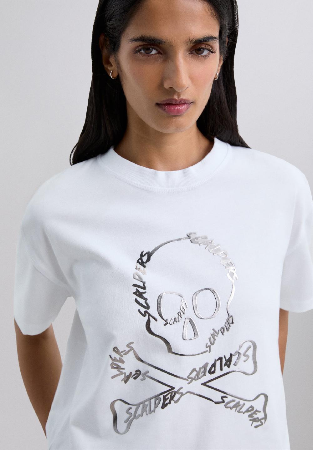 Scalpers T-SHIRT WITH SKULL PRINT WHITE