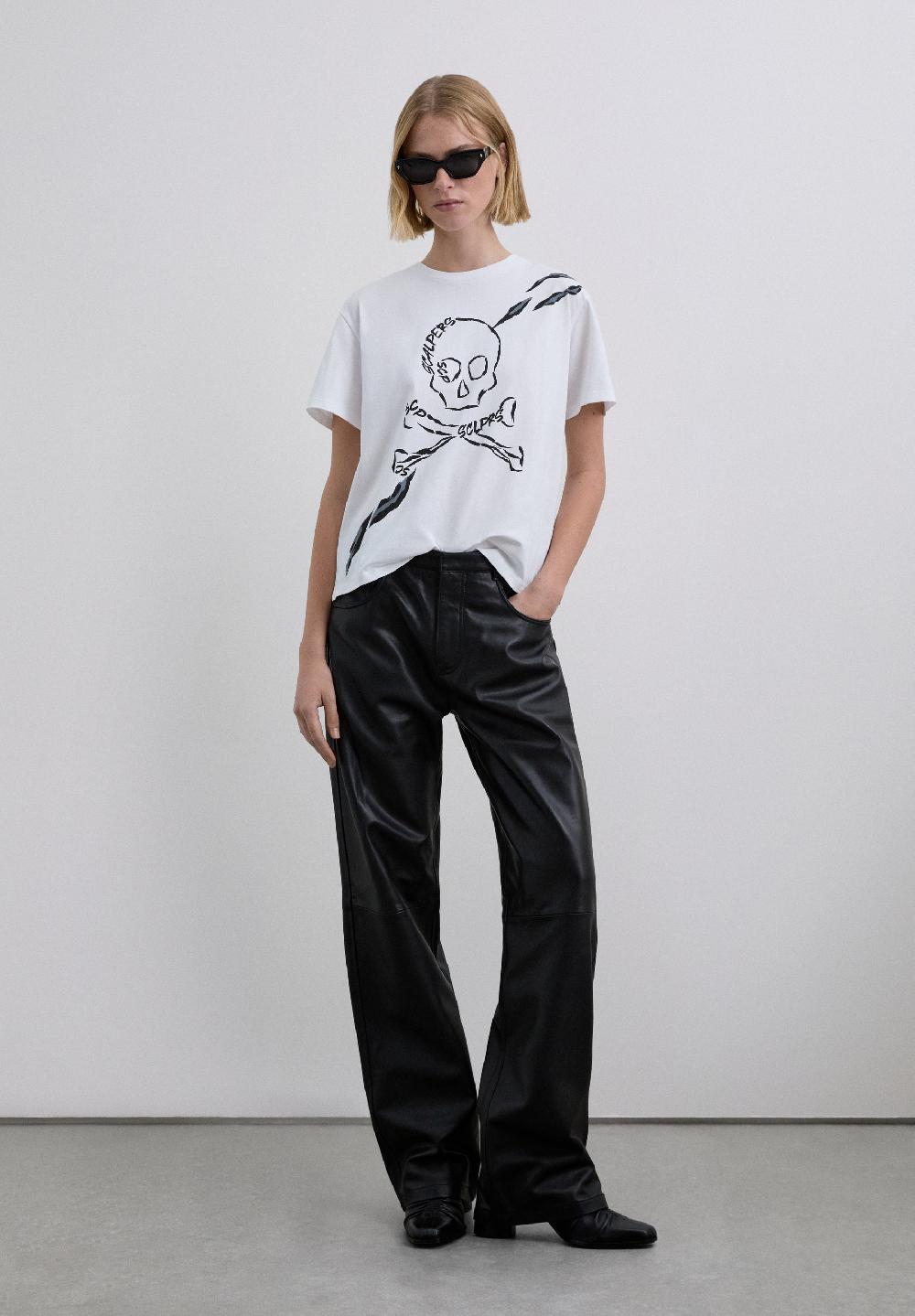 Scalpers T-SHIRT WITH SKULL PRINT WHITE