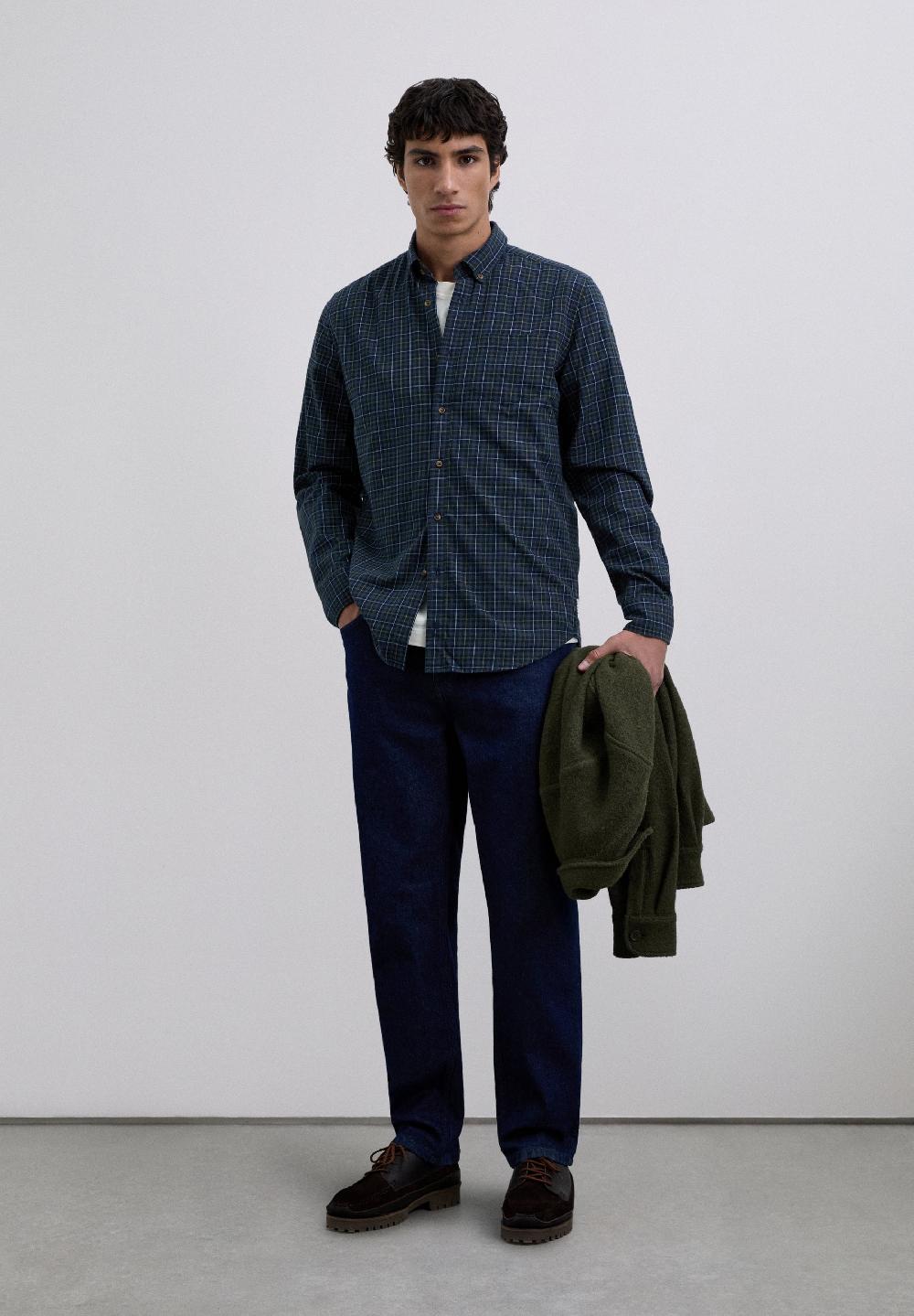 scalpers TARTAN PRINT SHIRT GREY CHECK