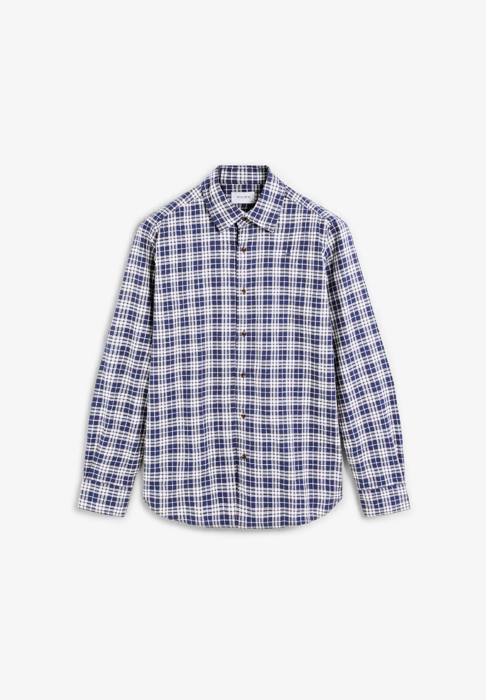 Scalpers TARTAN PRINT SHIRT NAVY CHECK