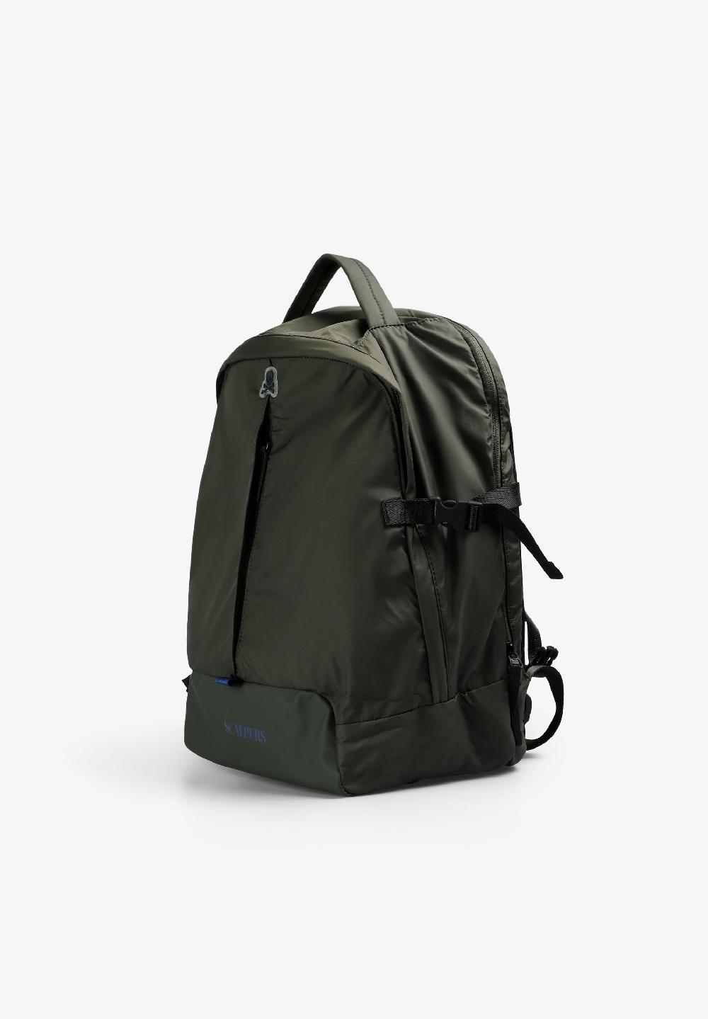 Scalpers TECHNICAL BACKPACK WITH LOGO KHAKI