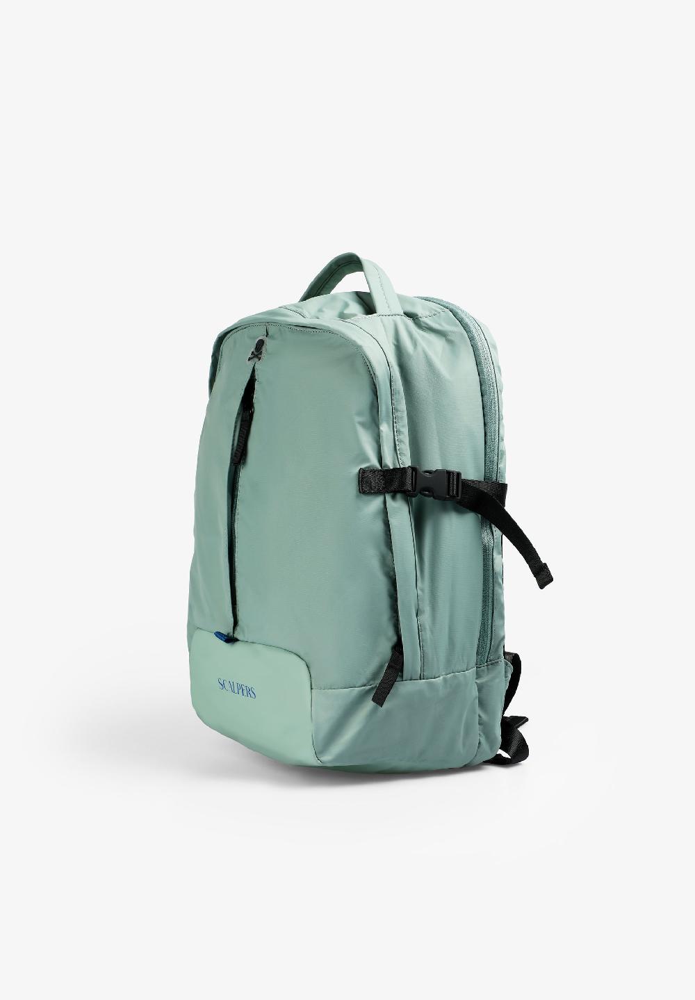 Scalpers TECHNICAL BACKPACK WITH LOGO LIGHT GREEN