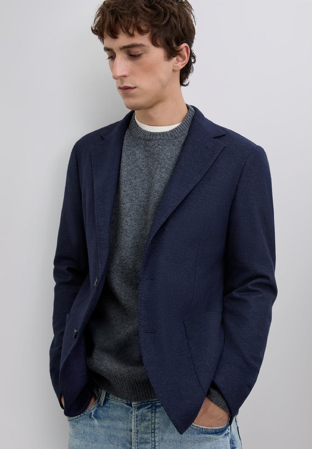 Scalpers TECHNICAL WOOL BLAZER NAVY