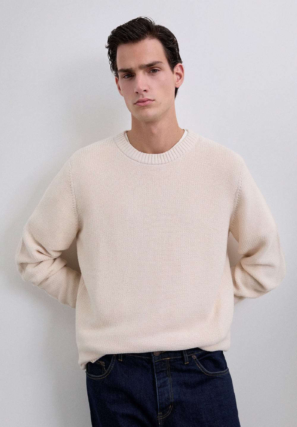 scalpers TEXTURED KNIT SWEATER CREAM