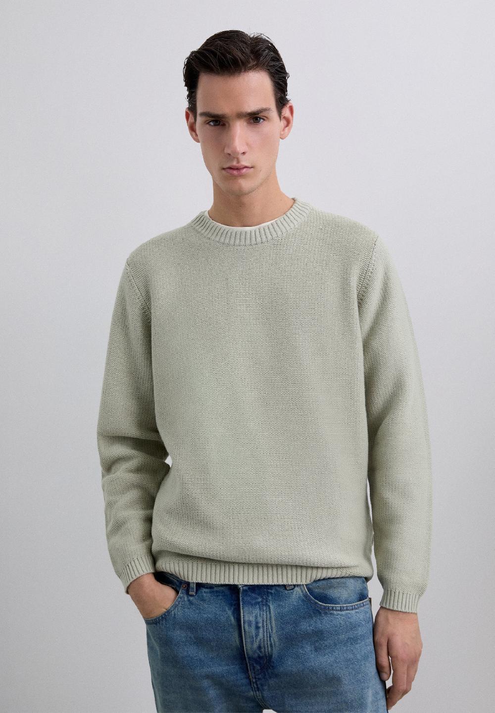 Scalpers TEXTURED KNIT SWEATER LIGHT KHAKI