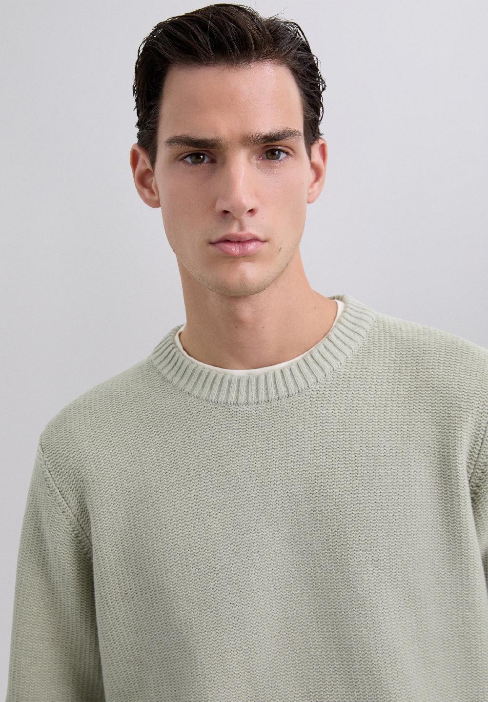 Scalpers TEXTURED KNIT SWEATER LIGHT KHAKI