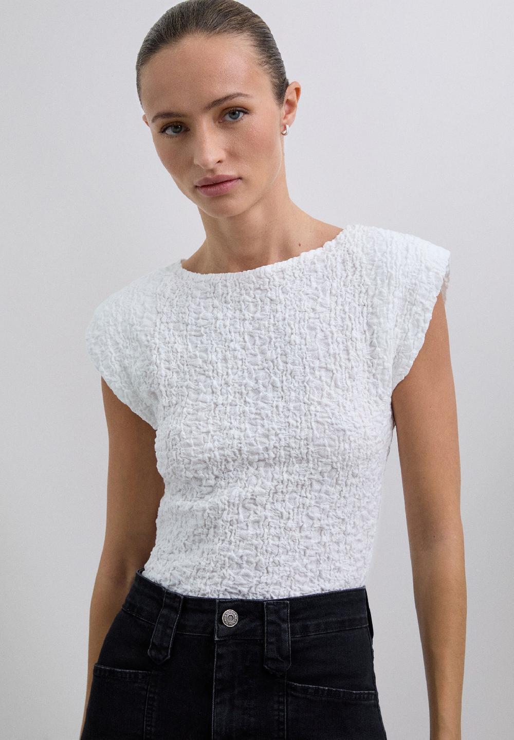 scalpers TEXTURED T-SHIRT WHITE