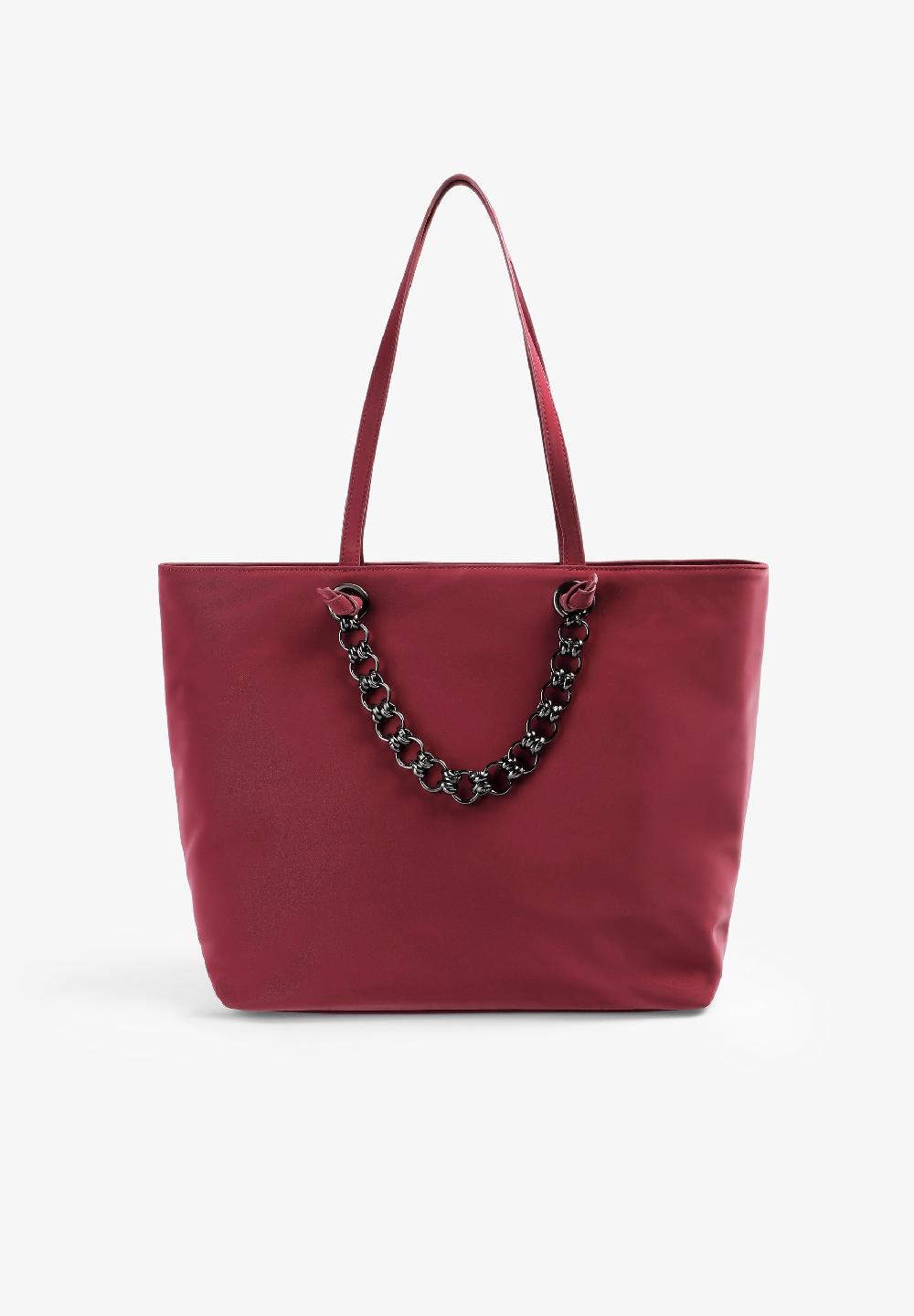Scalpers TOTE BAG WITH CHAIN BURGUNDY