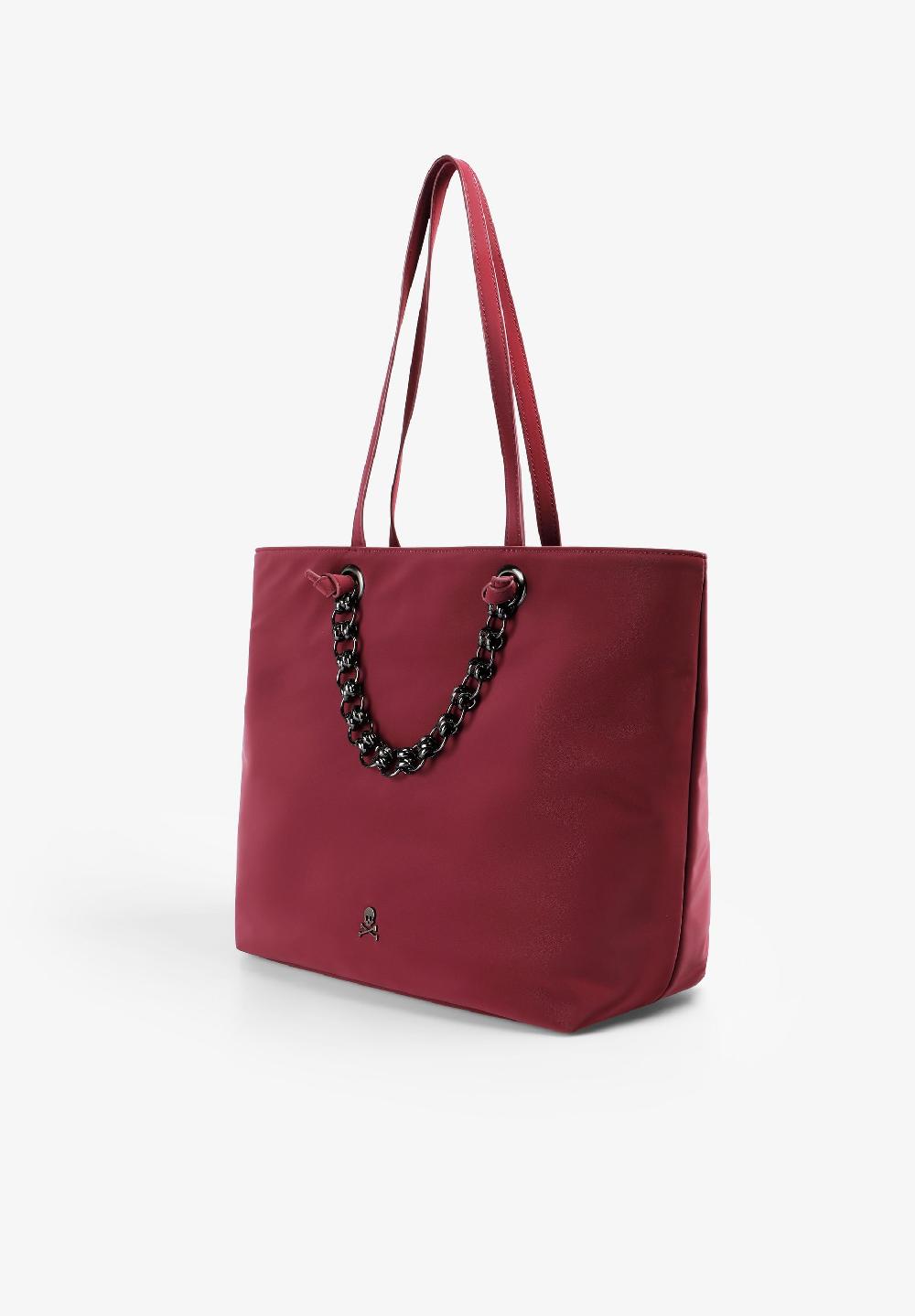 Scalpers TOTE BAG WITH CHAIN BURGUNDY