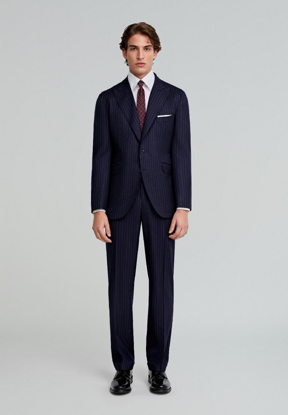 scalpers TRAJE AZUL LANA RAYAS BLUE STRIPES