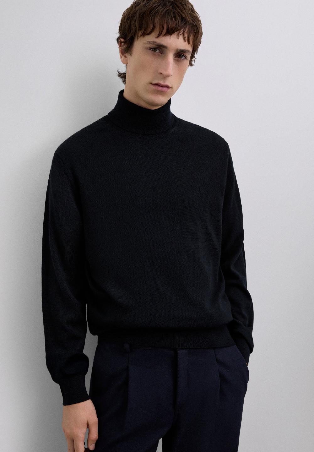 Scalpers TURN-DOWN COLLAR SWEATER BLACK