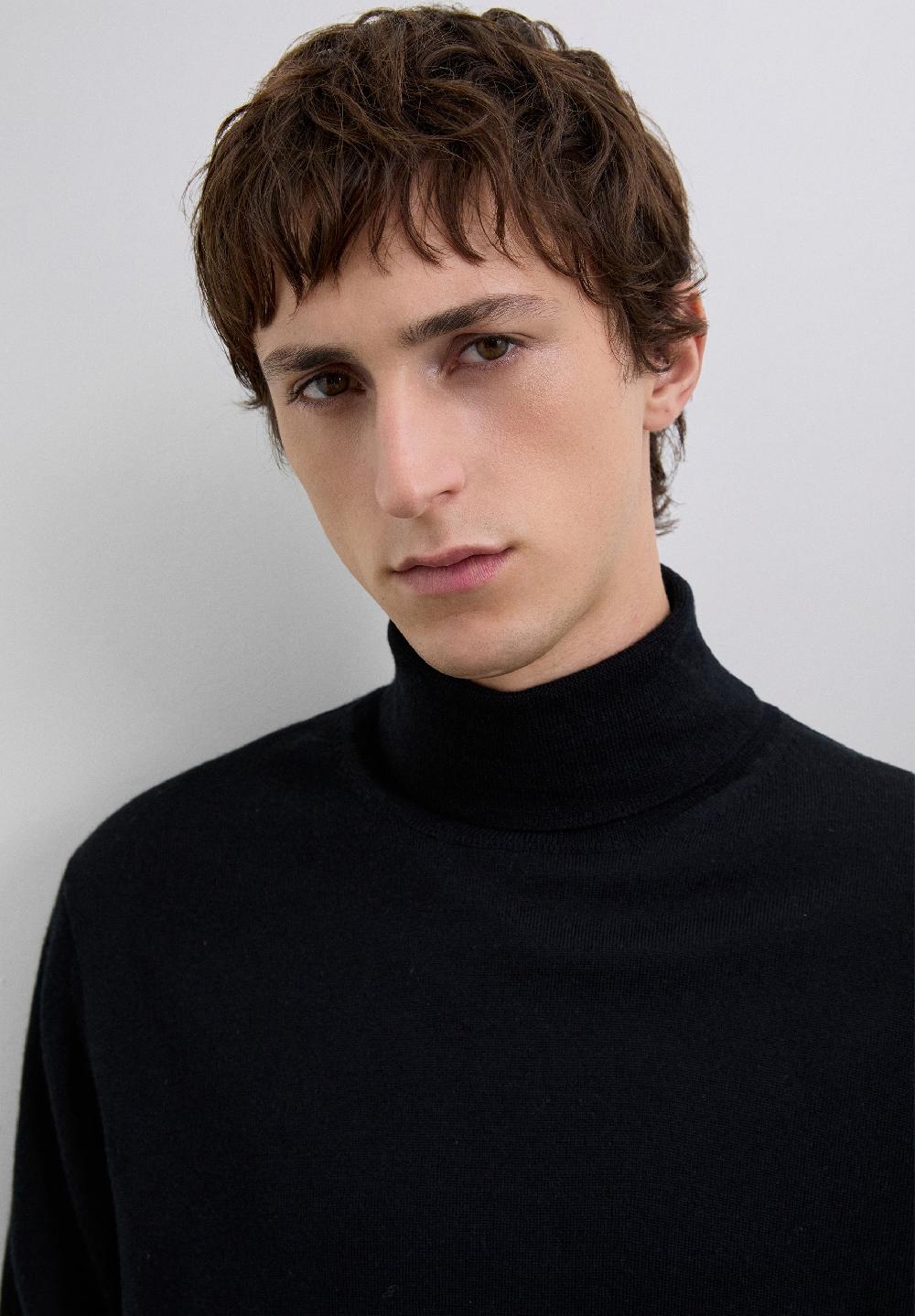 Scalpers TURN-DOWN COLLAR SWEATER BLACK