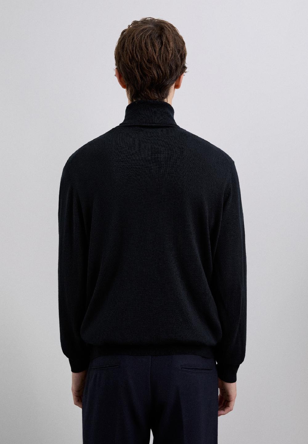 Scalpers TURN-DOWN COLLAR SWEATER BLACK