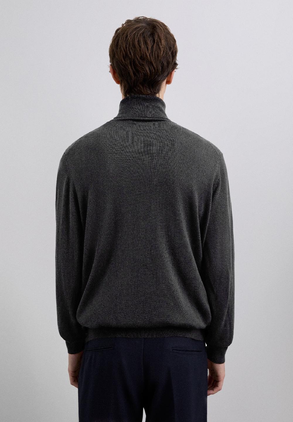 Scalpers TURN-DOWN COLLAR SWEATER DARK GREY