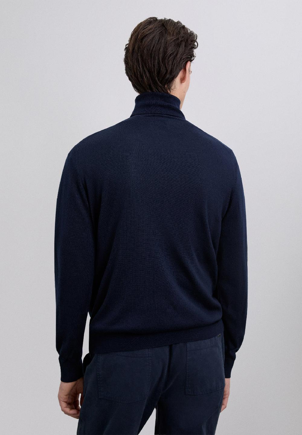 Scalpers TURN-DOWN COLLAR SWEATER NAVY