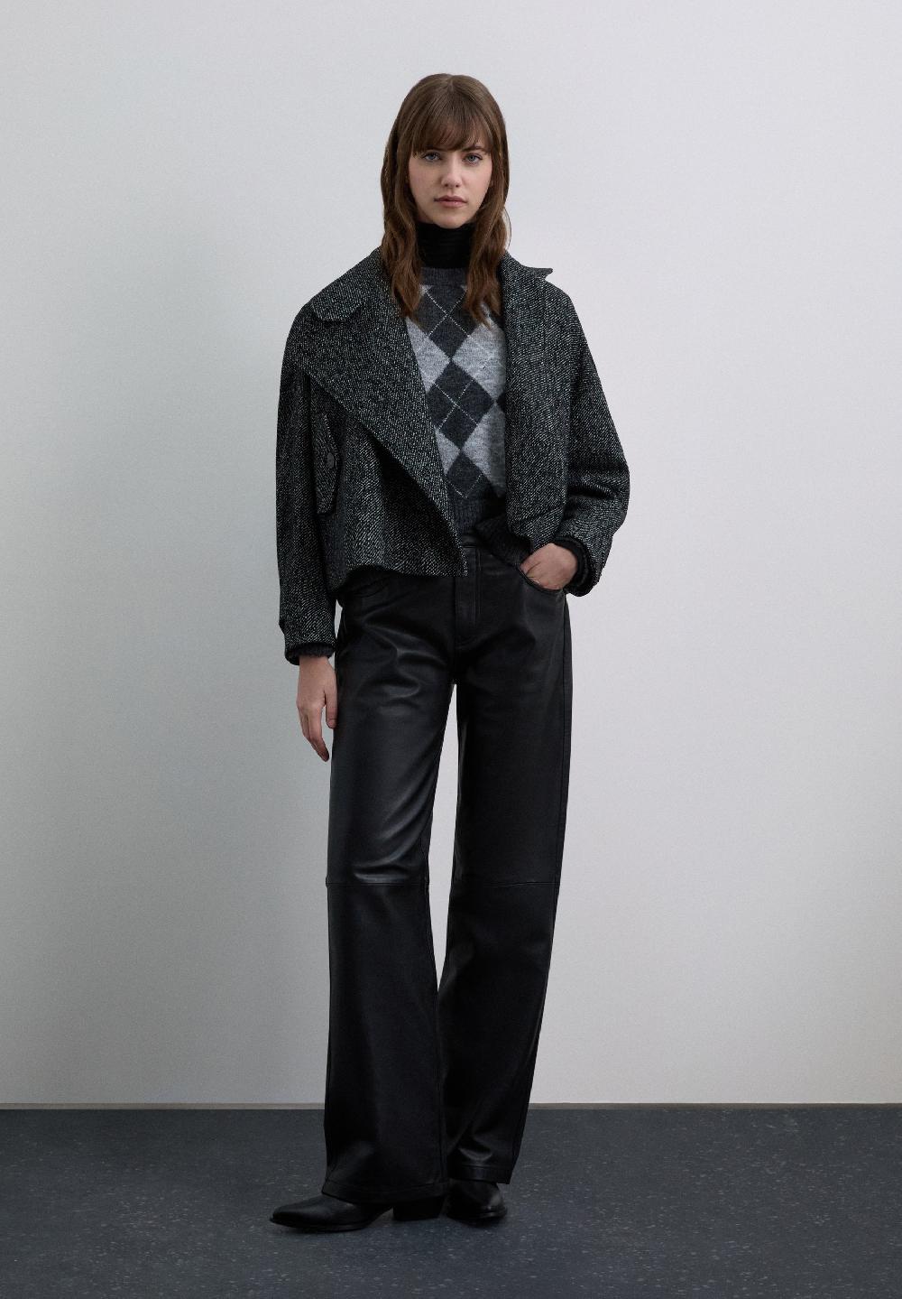 Scalpers TWILL DOUBLE-BREASTED JACKET BLACK