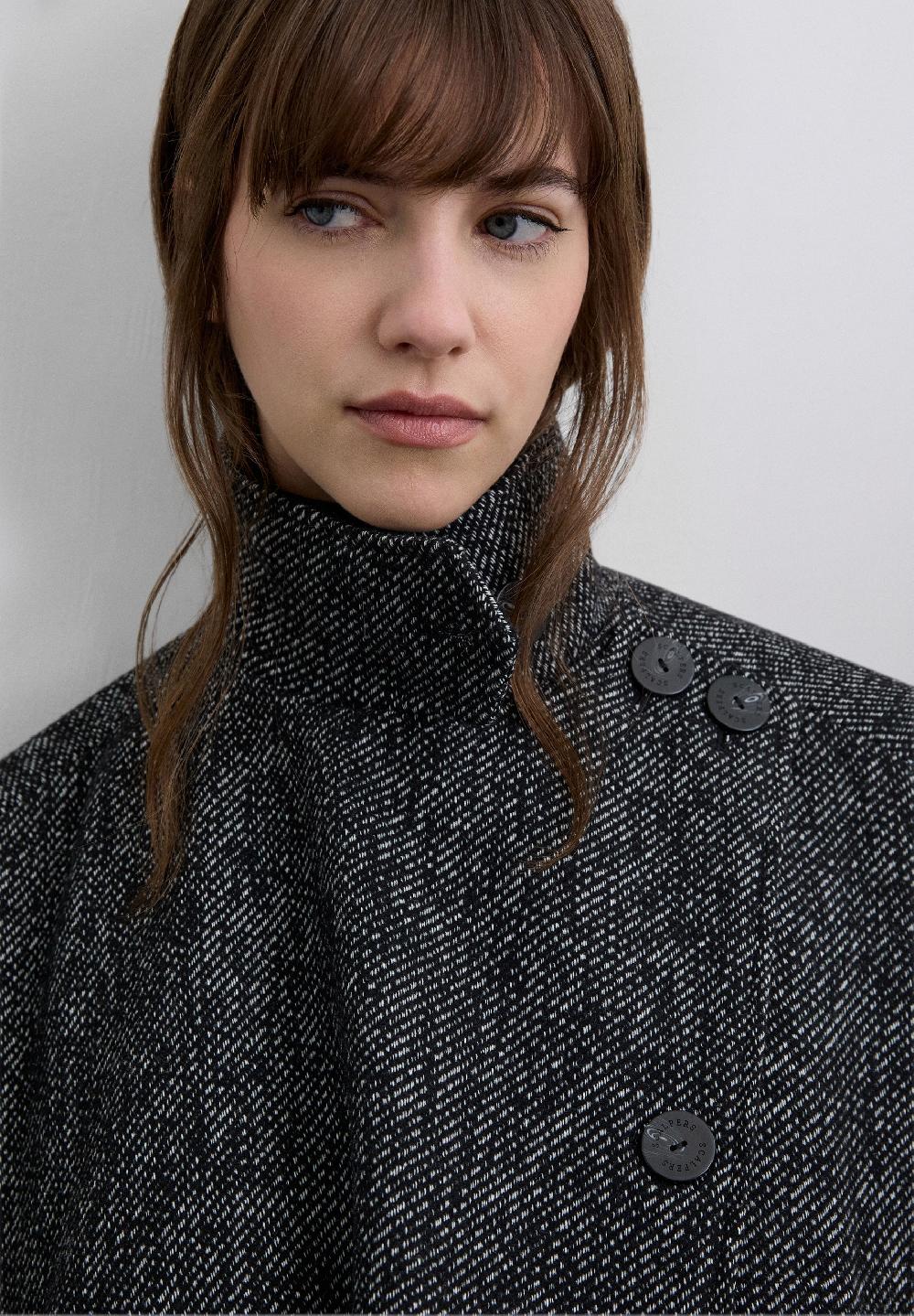 Scalpers TWILL DOUBLE-BREASTED JACKET BLACK