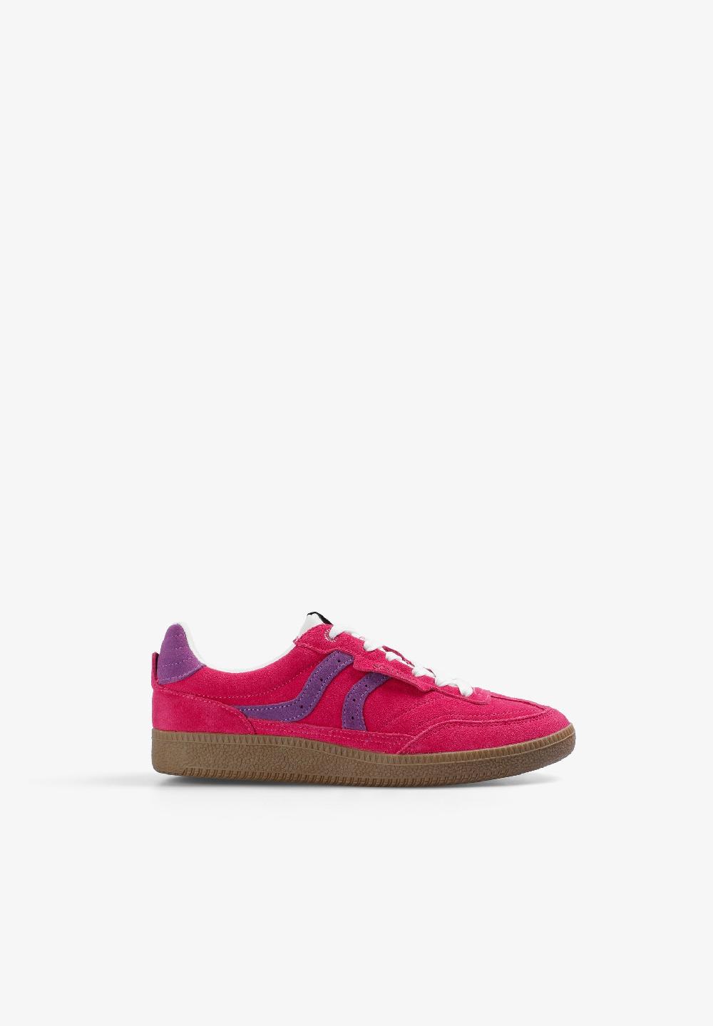 Scalpers TWO-TONE LEATHER SNEAKERS RASPBERRY