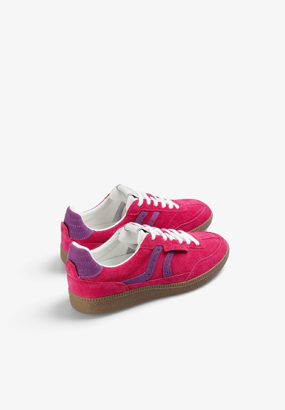 Scalpers TWO-TONE LEATHER SNEAKERS RASPBERRY