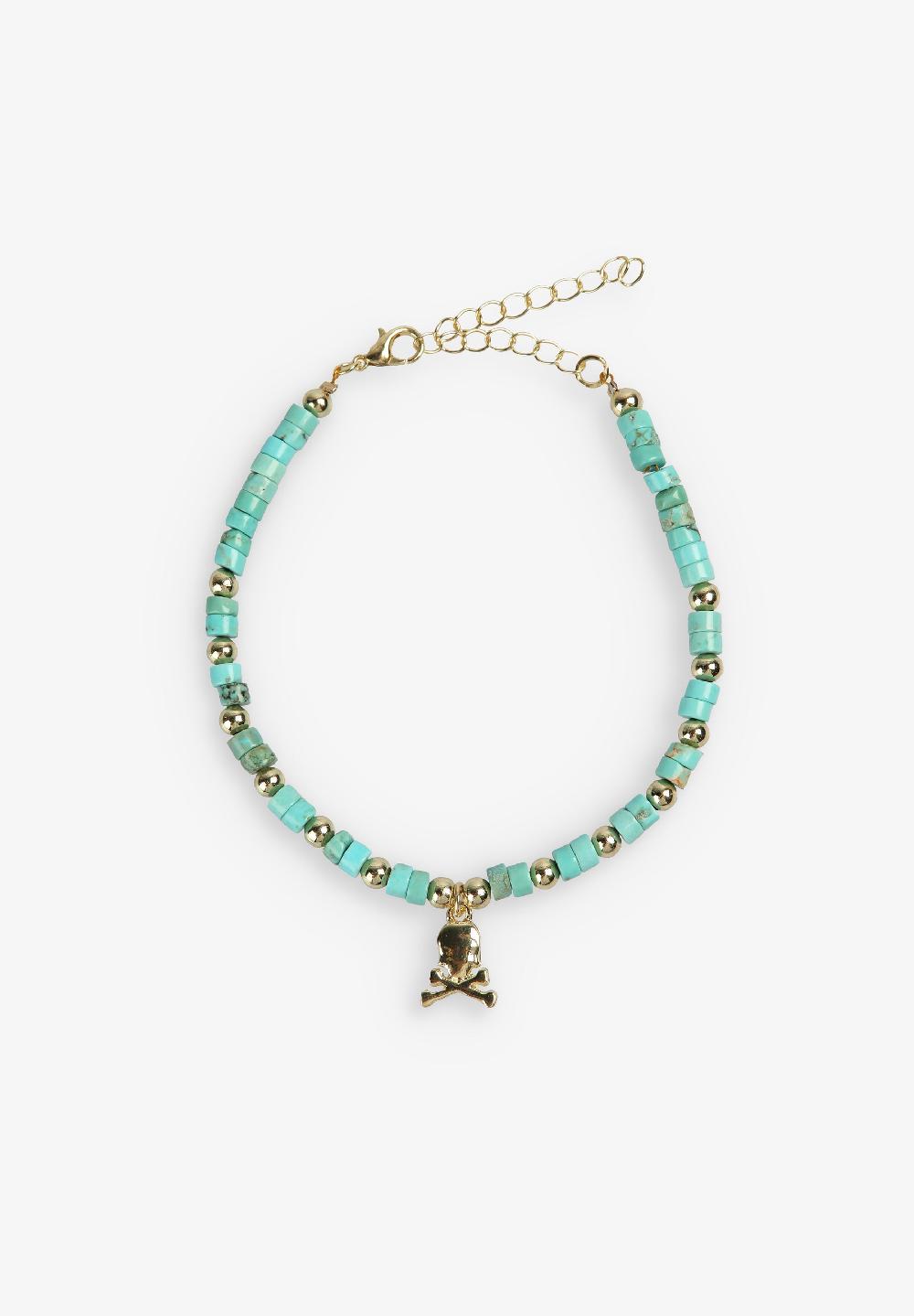 Scalpers UNISKULL STONES BRACELET TURQUOISE