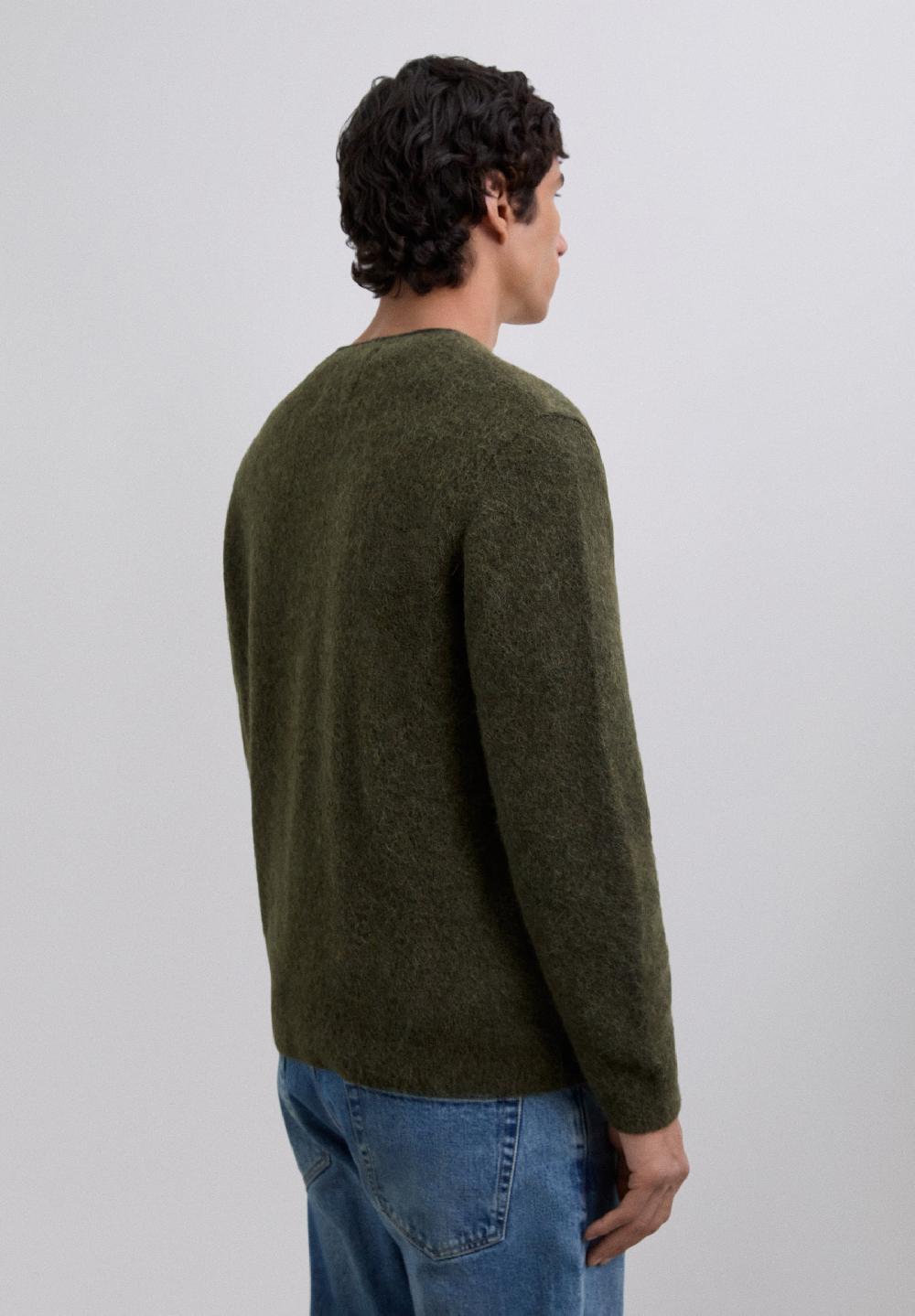 Scalpers V-NECK ALPACA CARDIGAN KHAKI
