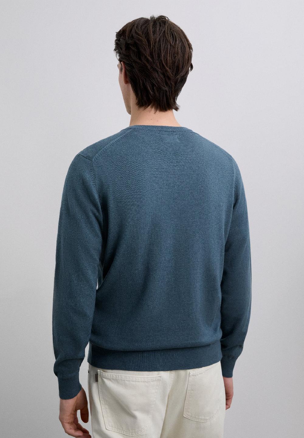 Scalpers V-NECK SKULL SWEATER GREYISH BLUE