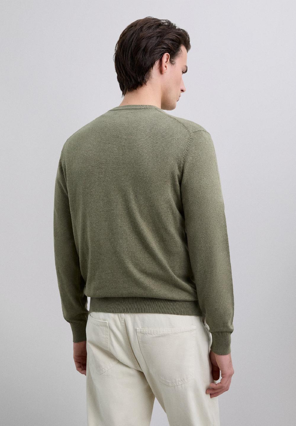 Scalpers V-NECK SKULL SWEATER LIGHT KHAKI