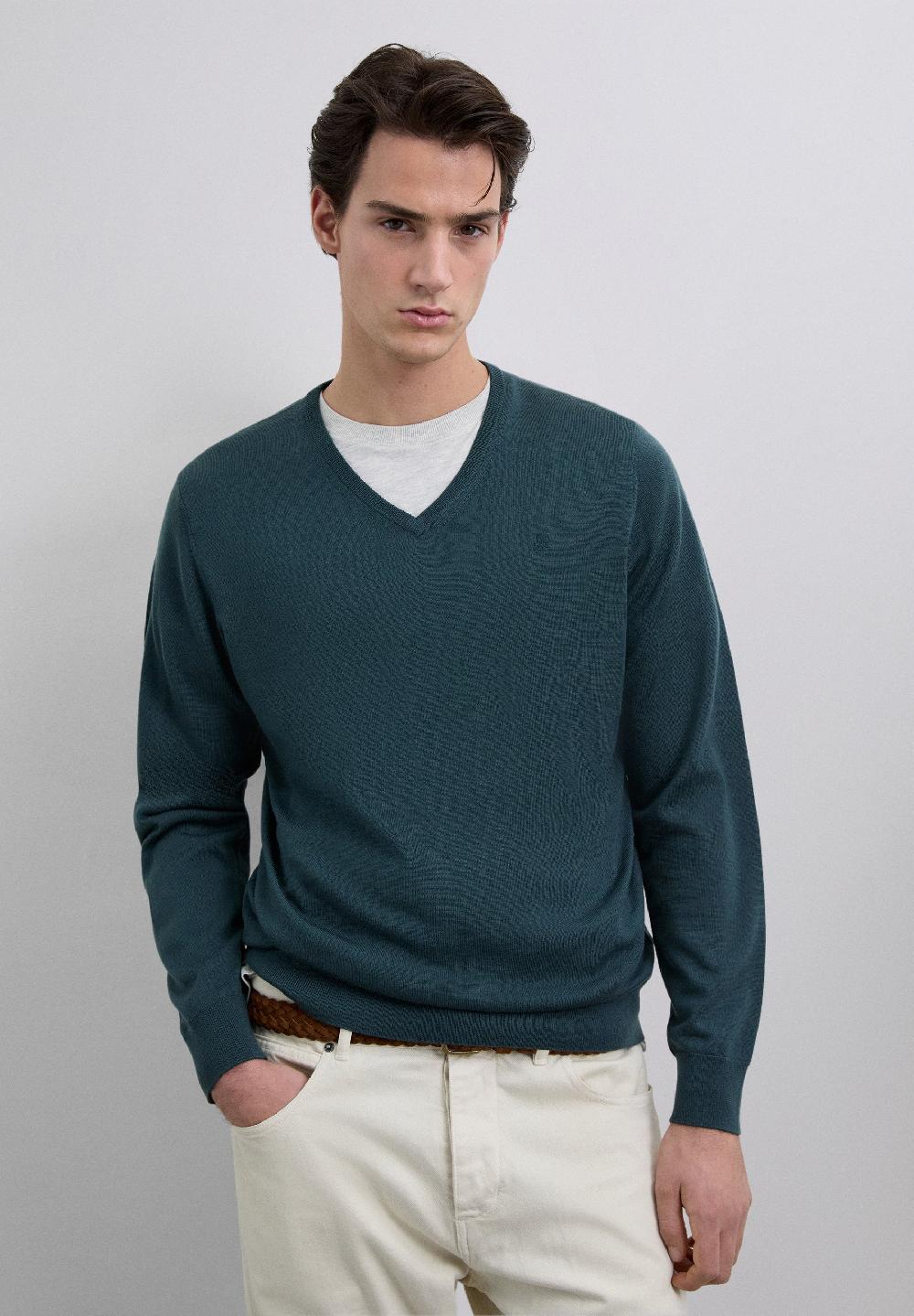 scalpers V-NECK WOOL SWEATER WITH SKULL DUCK