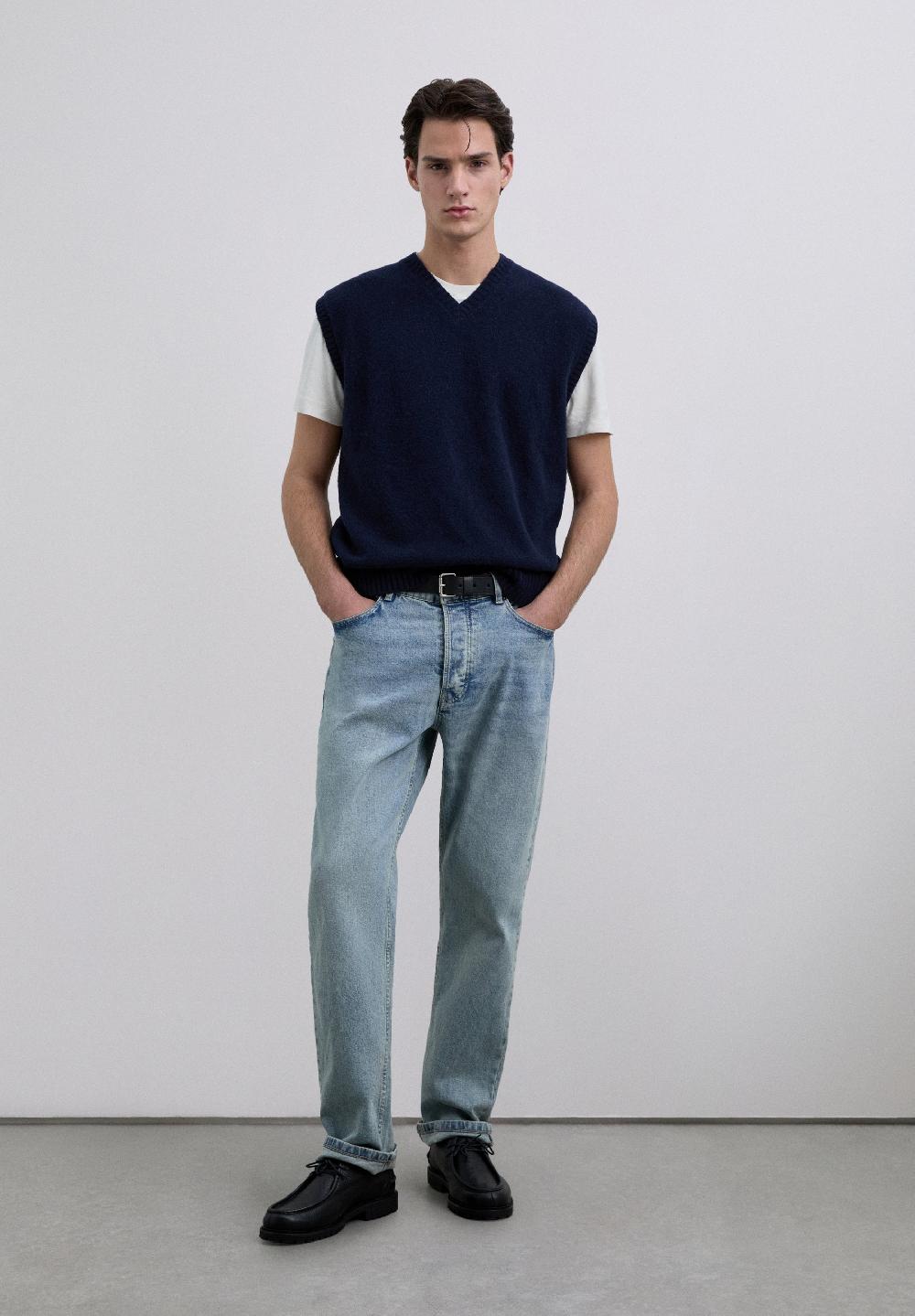 Scalpers V-NECK WOOL VEST NAVY