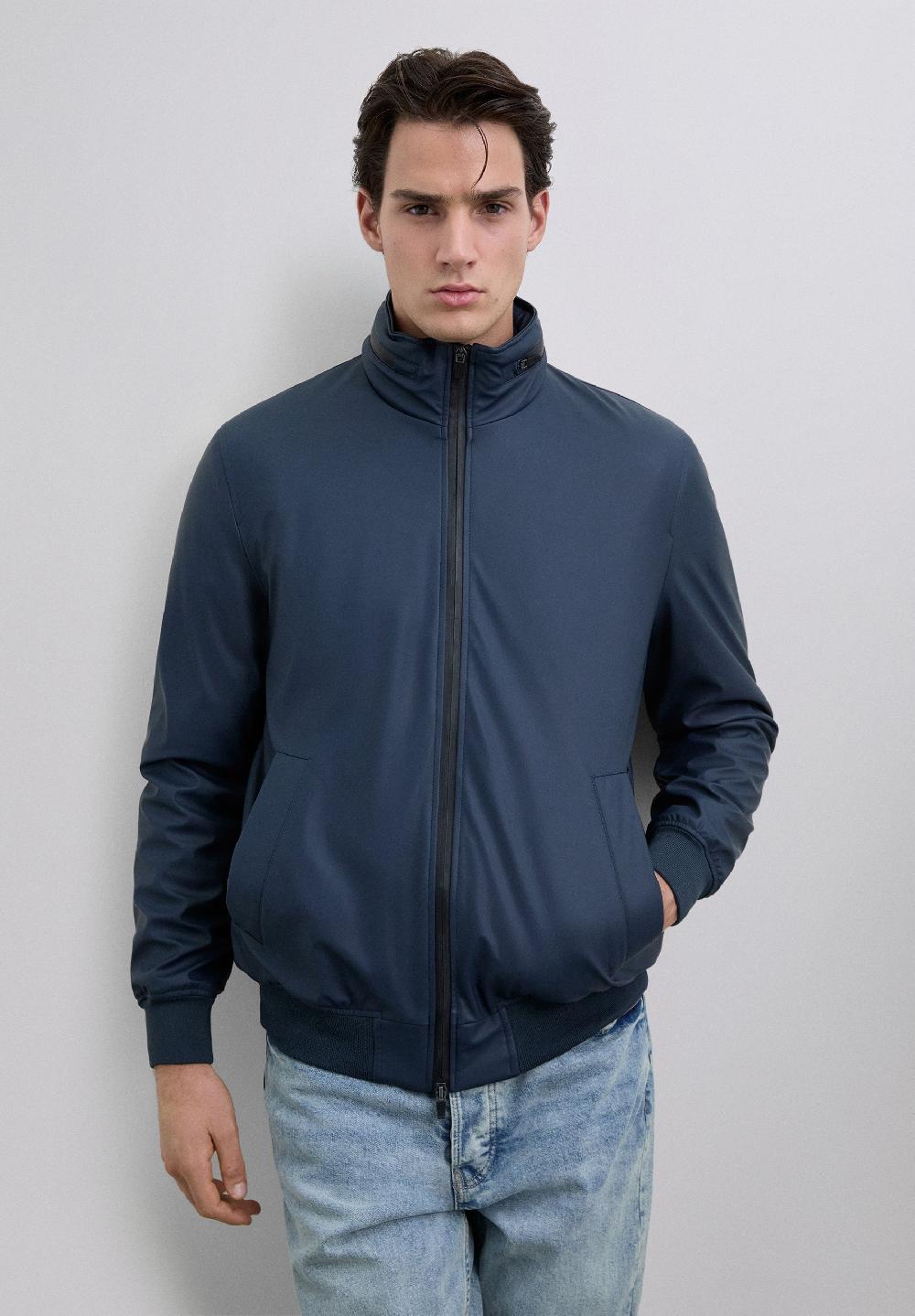Scalpers WATERPROOF JACKET WITH HOOD DARK NAVY