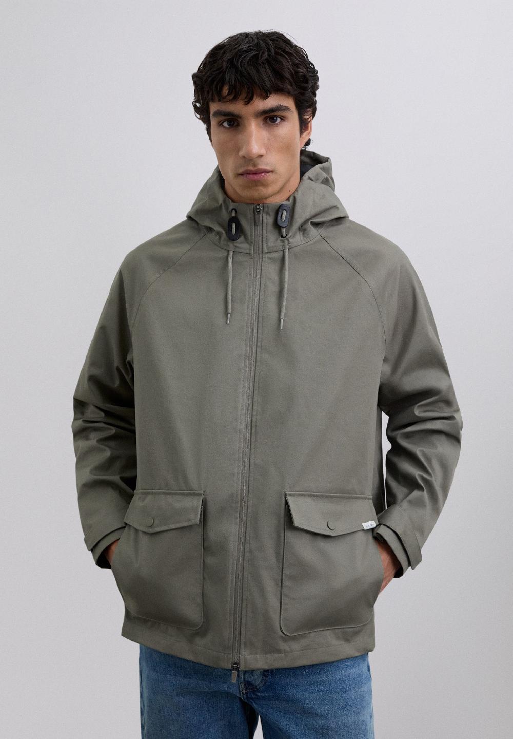 scalpers WATERPROOF LOGO JACKET LIGHT KHAKI