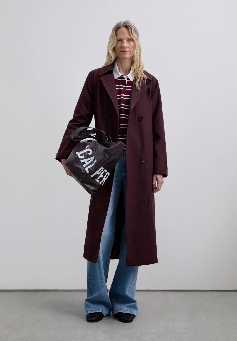 Scalpers WATERPROOF TRENCH COAT BURGUNDY