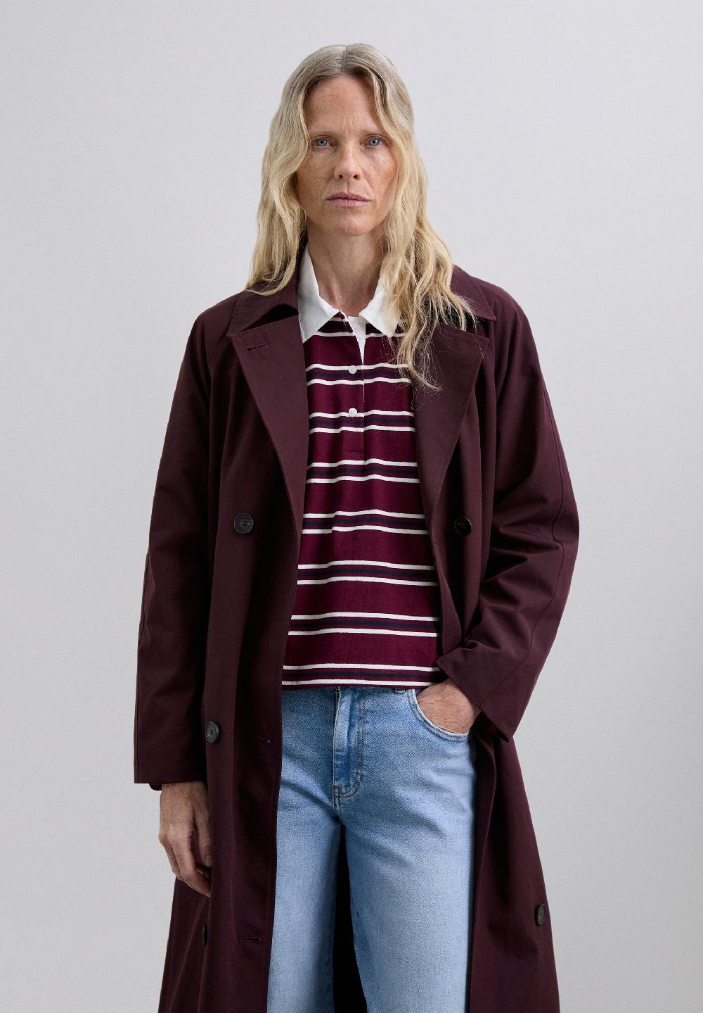Scalpers WATERPROOF TRENCH COAT BURGUNDY