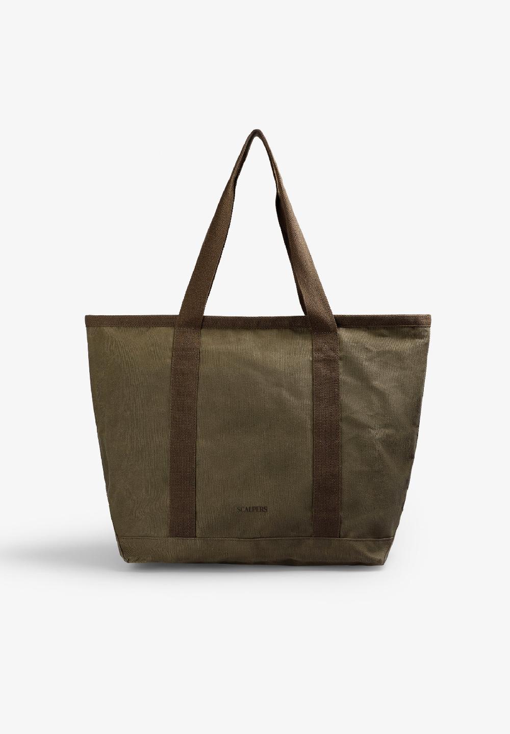 Scalpers WAXED TOTE BAG BROWN