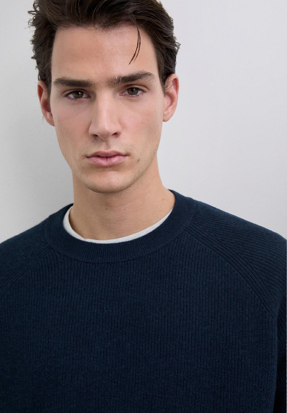 Scalpers WOOL AND CASHMERE BLEND SWEATER NAVY