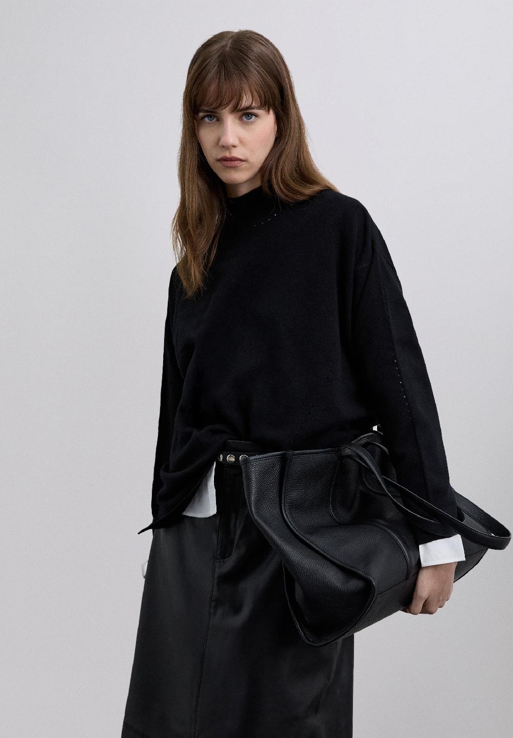 Scalpers WOOL BLEND HIGH NECK SWEATER BLACK