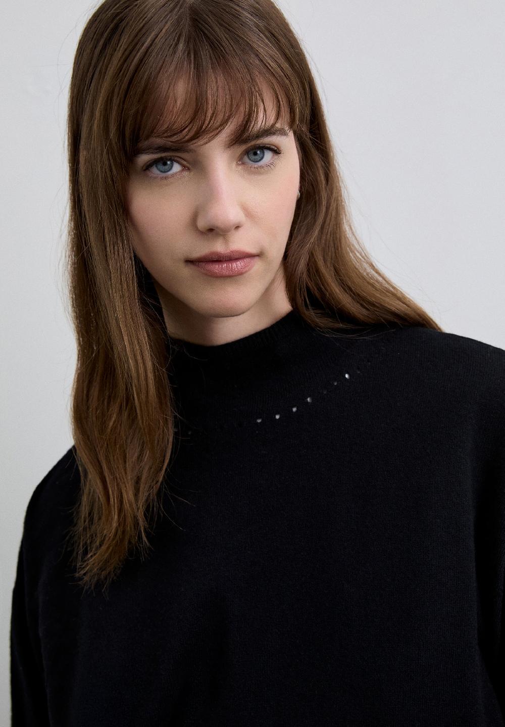 Scalpers WOOL BLEND HIGH NECK SWEATER BLACK