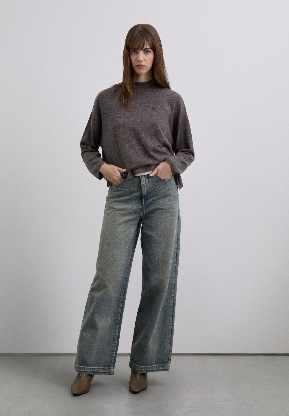 Scalpers WOOL BLEND HIGH NECK SWEATER DARK TAUPE