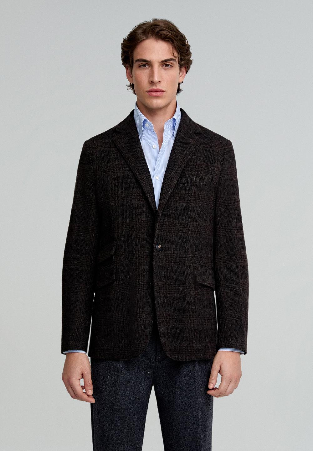 scalpers WOOL CHECK BLAZER BROWN CHECK