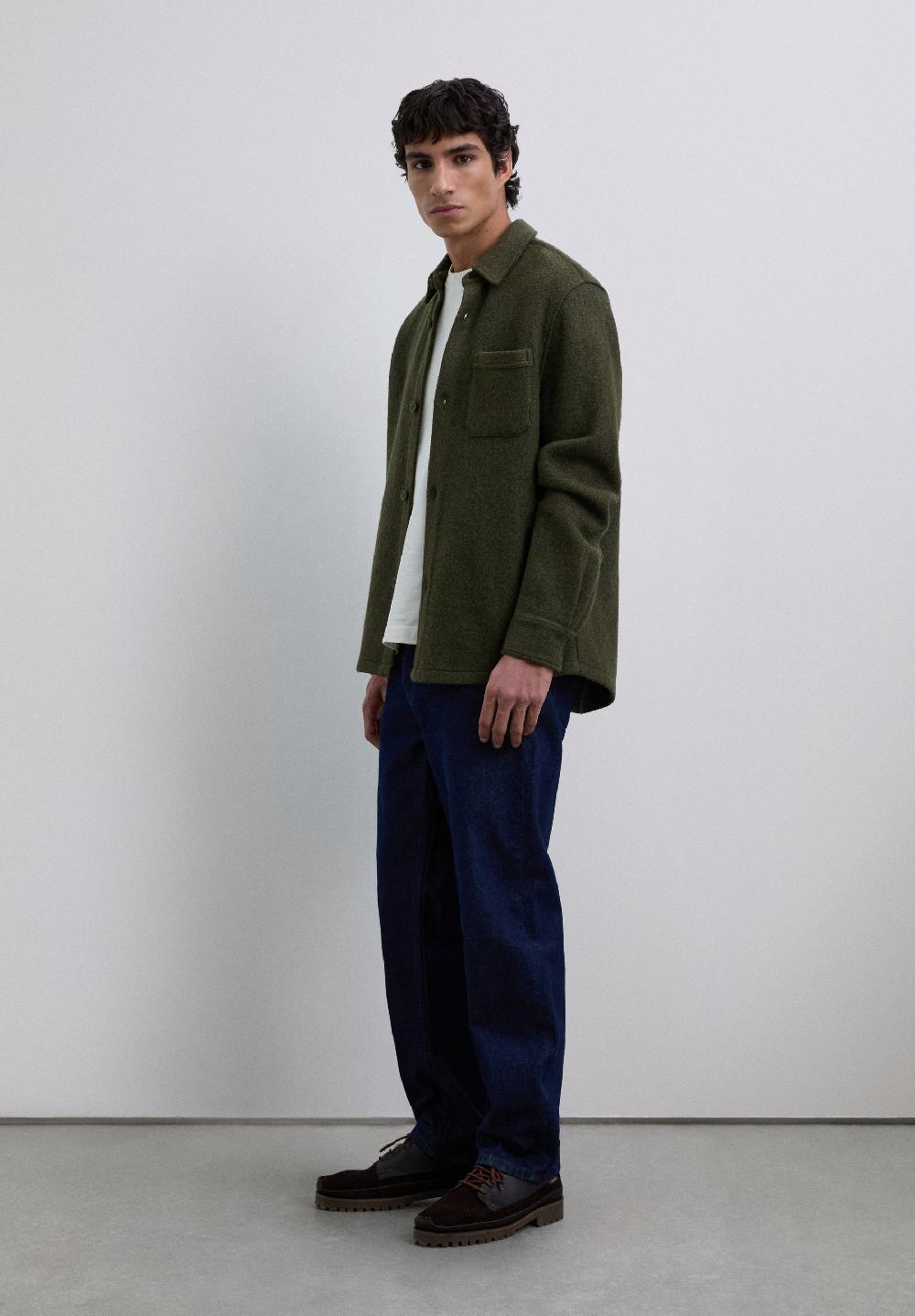 Scalpers WOOL OVERSHIRT WITH POCKETS KHAKI