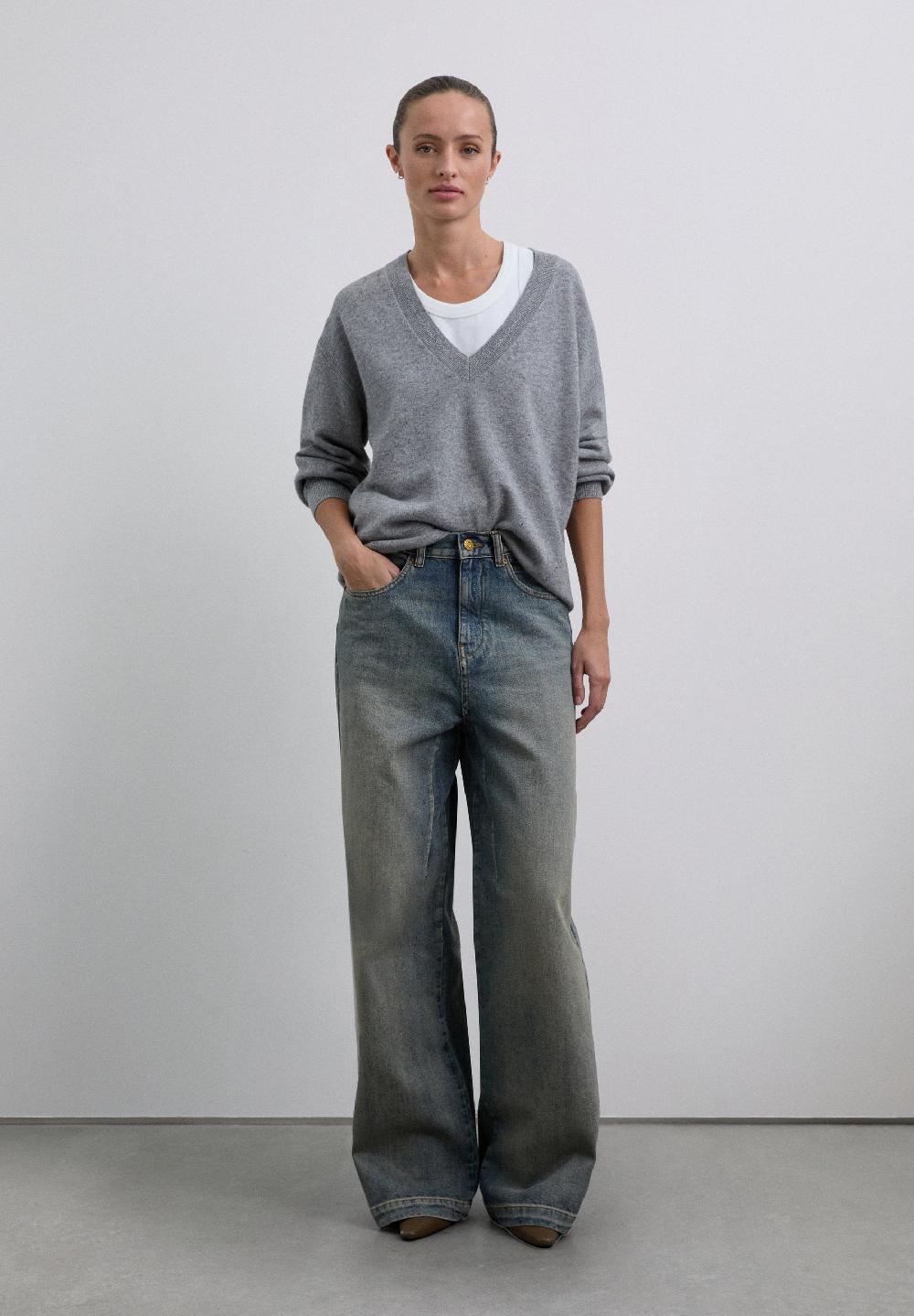 Scalpers WOOL SWEATER GREY MELANGE