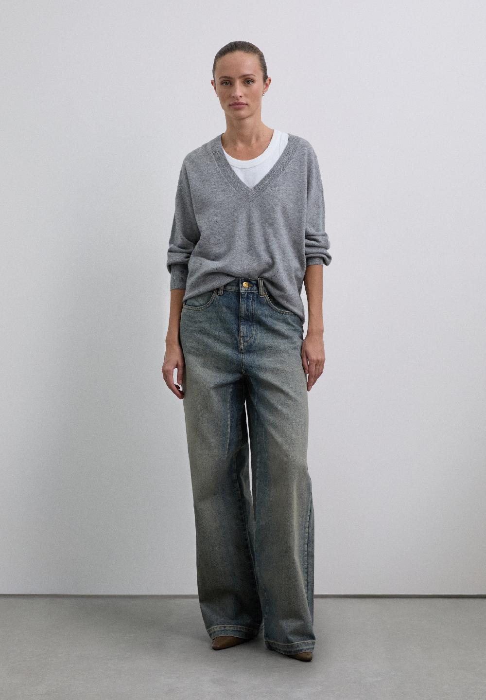 Scalpers WOOL SWEATER GREY MELANGE