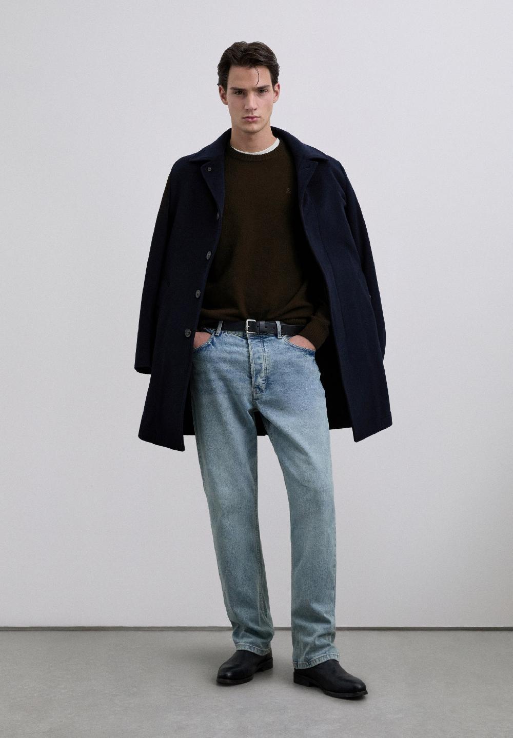 scalpers WOOL SWEATER WITH LOGO BROWN