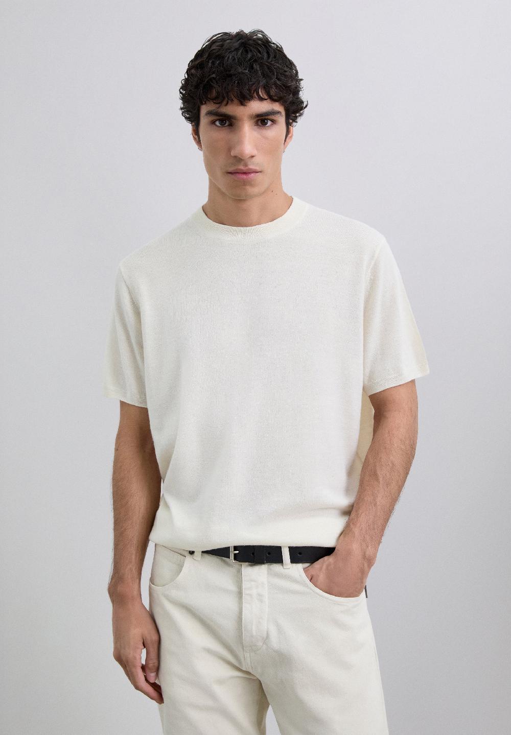 Scalpers WOOL T-SHIRT CREAM